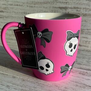 Cobwebs & Cauldrons Pink Skull w/ Bows Coffee Mug 16oz